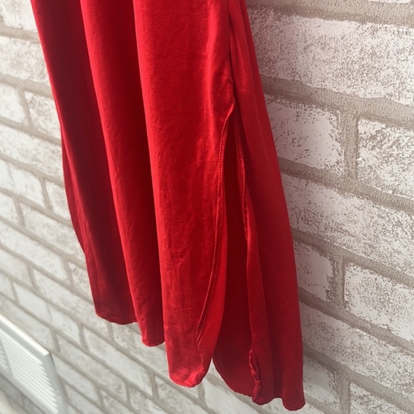 Lasoie 100% Silk Red Slip dress - Picture 3 of 6